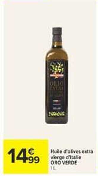 Huile d'olives extra vierge d'Italie ORO VERDE 1 L