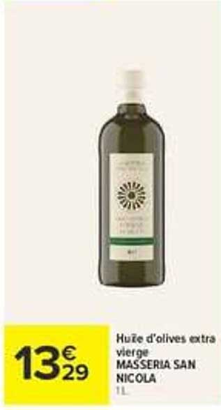Huile d’olives extra vierge MASSERIA SAN NICOLA 1L
