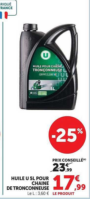 HUILE U 5L POUR CHAINE DE TRONCONNEUSE
