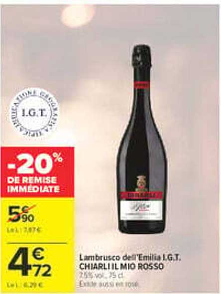 Lambrusco dell'Emilia I.G.T. CHIARLI MIO ROSSO