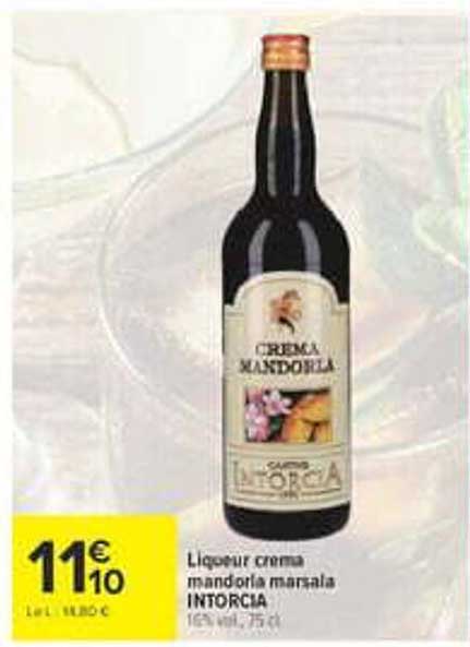 Liqueur crème mandorla marsala INTORCIA