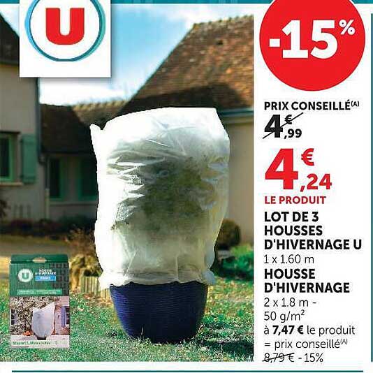 LOT DE 3 HOUSSES D'HIVERNAGE U