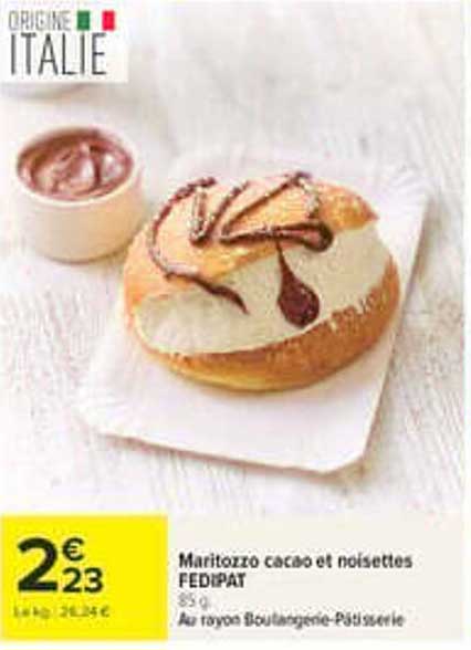 Maritozzo cacao et noisettes FEDIPAT