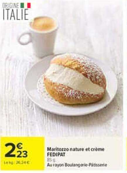 Maritozzo nature et crème FEDIPAT