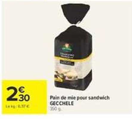 Pain de mie pour sandwich GECCHELE 350 g