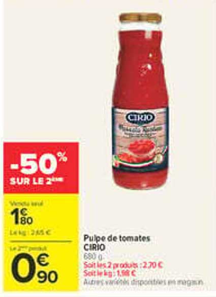 Pulpe de tomates CIRIO