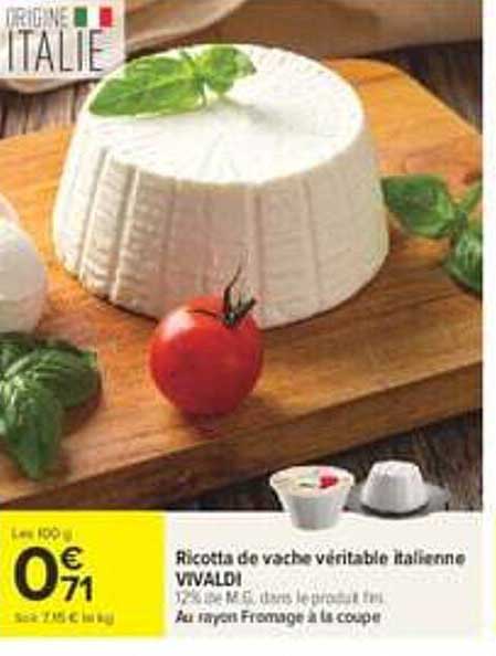 Ricotta de vache véritable italienne VIVALDI