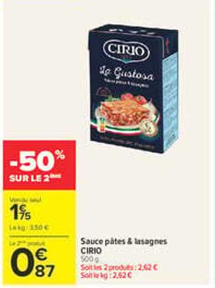 Sauce pâtes & lasagnes CIRIO