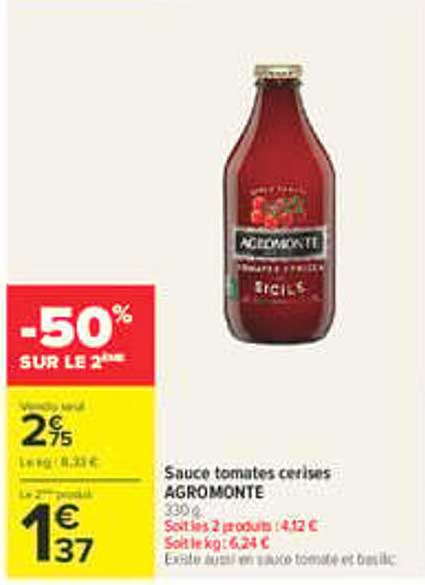 Sauce tomates cerises AGROMONTE