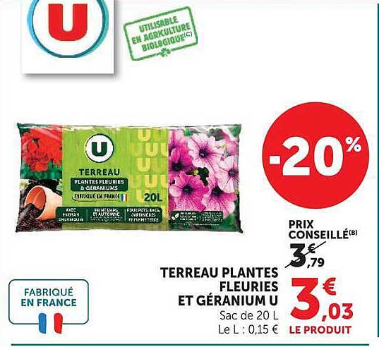 TERREAU PLANTES FLEURIES ET GÉRANIUM U