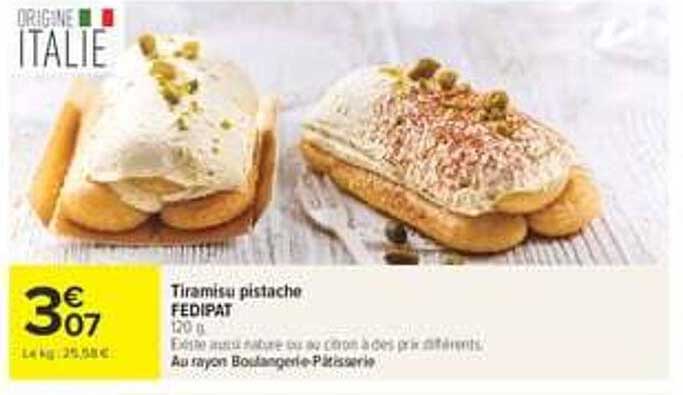 Tiramisu pistache FEDIPAT