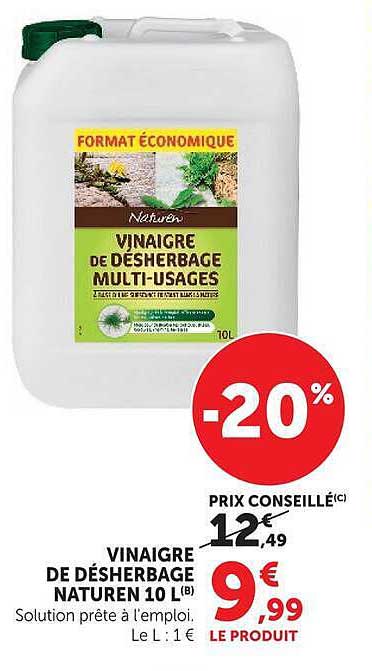 VINAIGRE DE DÉSHERBAGE NATUREN 10 L(B)