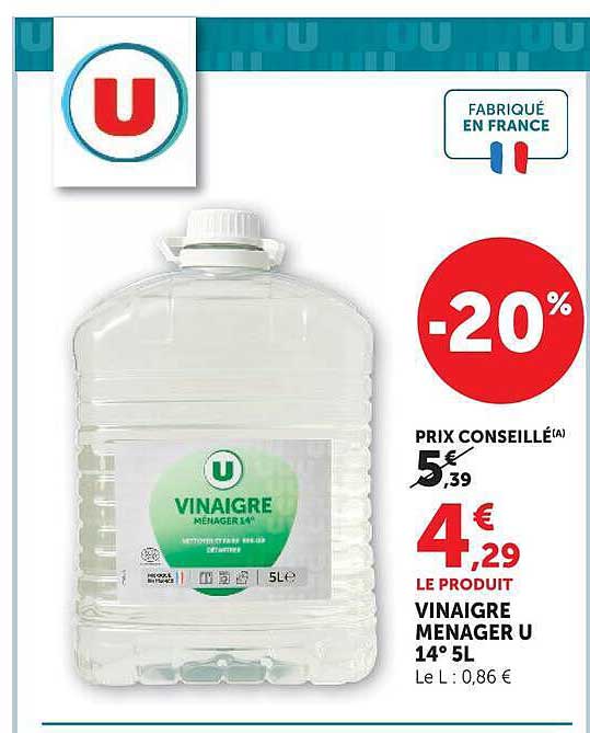 VINAIGRE MENAGER U 14° 5L
