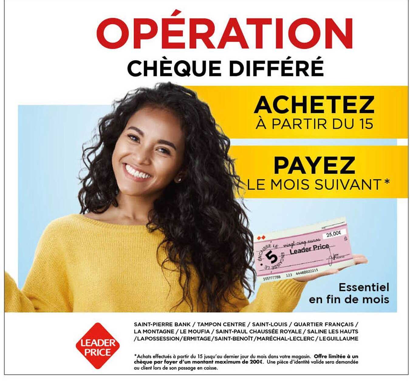 OPÉRATION CHÈQUE DIFFÉRÉ