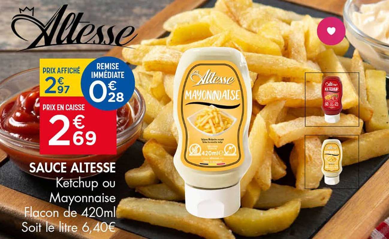SAUCE ALTESSE Ketchup ou Mayonnaise
