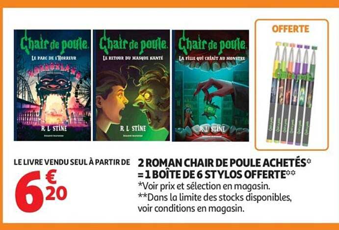 2 ROMANS CHAIR DE POULE ACHETÉS = 1 BOÎTE DE 6 STYLOS OFFERTS