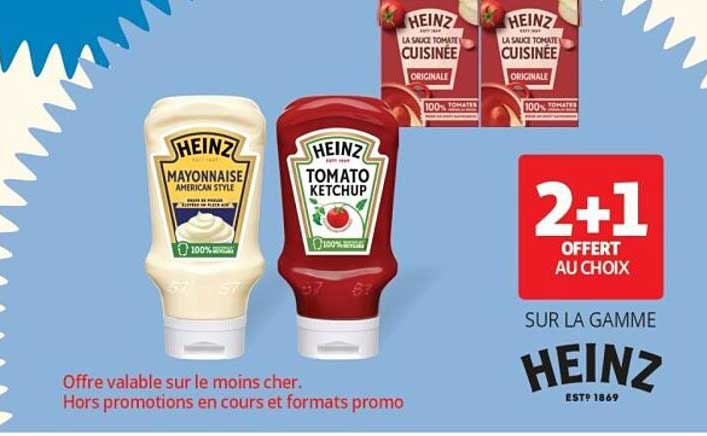 2+1 offert au choix sur la gamme Heinz