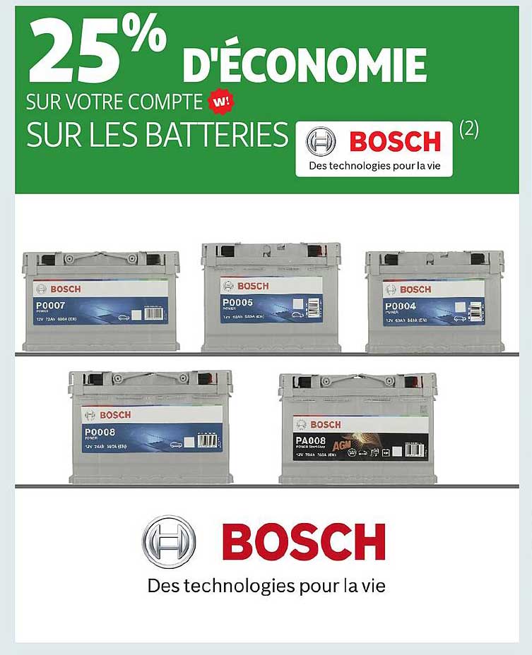 25% D'ÉCONOMIE SUR VOTRE COMPTE W! SUR LES BATTERIES