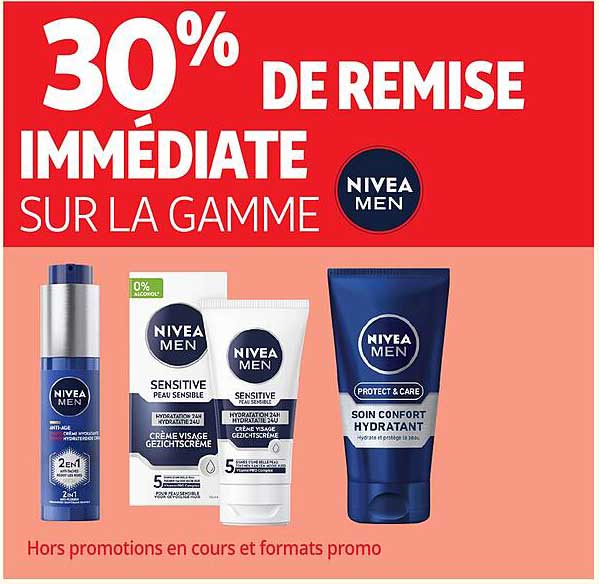30% DE REMISE IMMEDIATE SUR LA GAMME NIVEA MEN