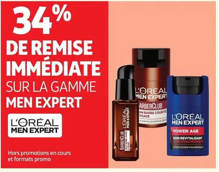 34% DE REMISE IMMEDIATE SUR LA GAMME MEN EXPERT