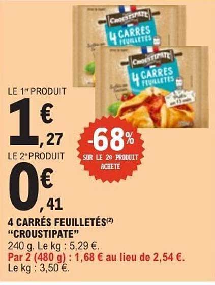 4 CARRÉS FEUILLETÉS "CROUSTIPATE"