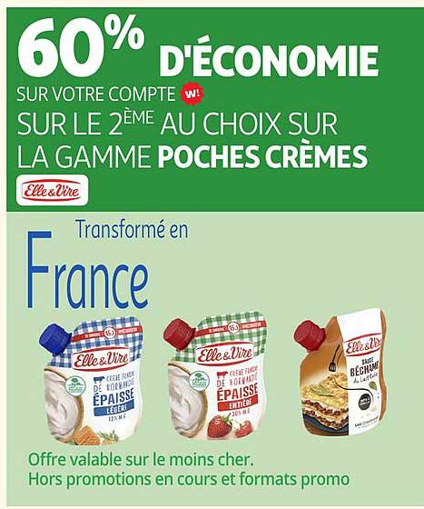 60% d'économie sur le 2ème au choix sur la gamme Poches Crèmes