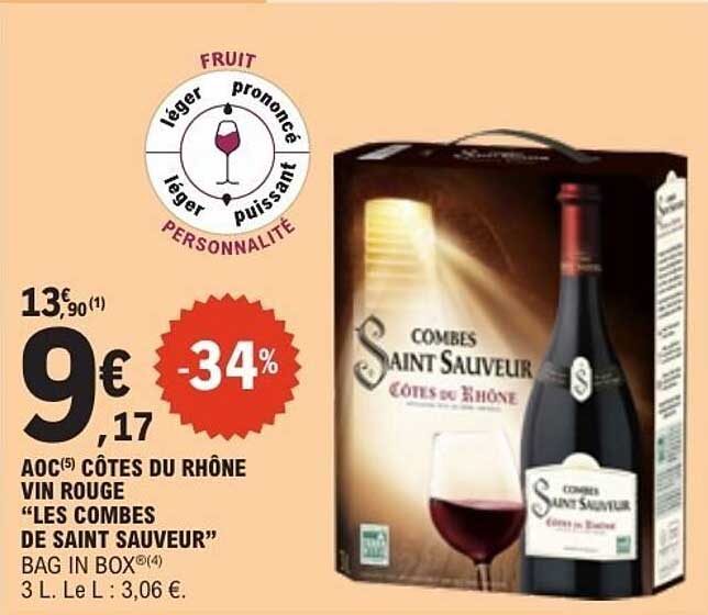 AOC(5) Côtes du Rhône Vin Rouge "Les Combes de Saint Sauveur"