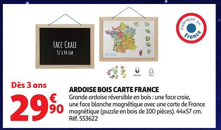 ARDOISE BOIS CARTE FRANCE