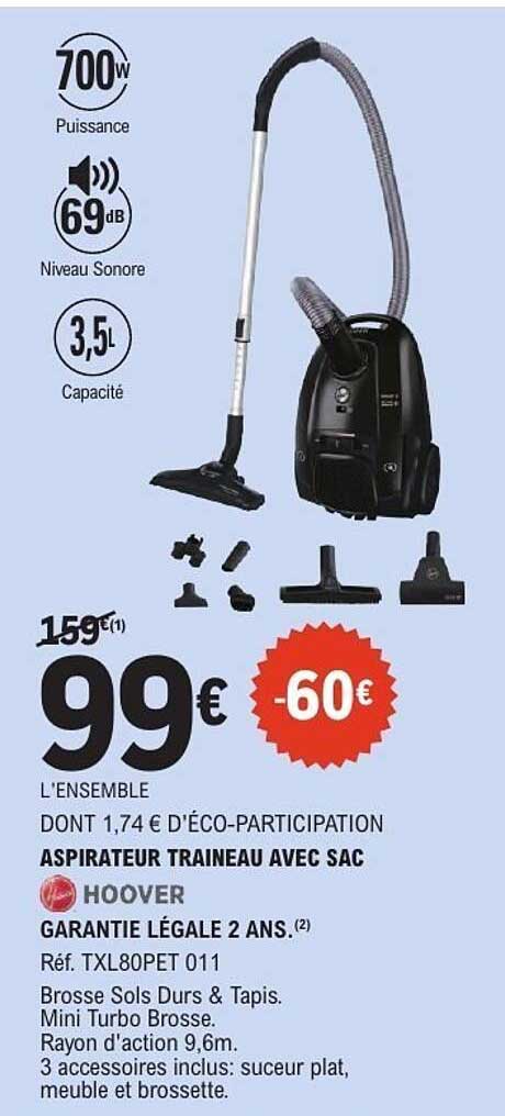 Aspirateur Traîneau avec Sac Hoover