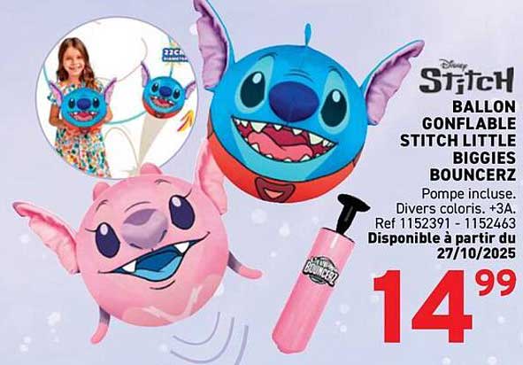 BALLON GONFLABLE STITCH LITTLE BIGGIES BOUNCERZ