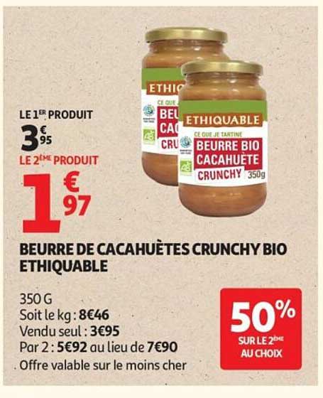 BEURRE DE CACAHUÈTES CRUNCHY BIO ETHIQUABLE
