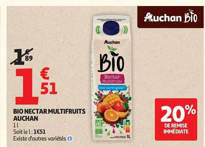 BIO NECTAR MULTIFRUIT AUCHAN