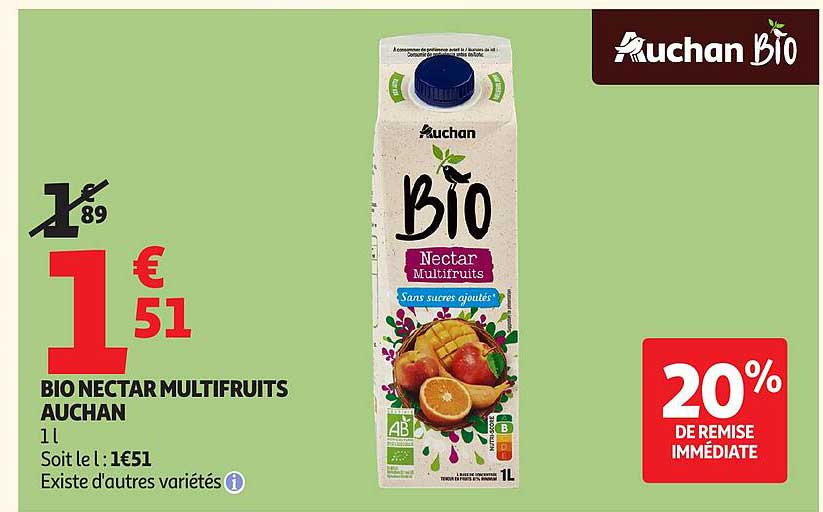 BIO NECTAR MULTIFRUITS AUCHAN
