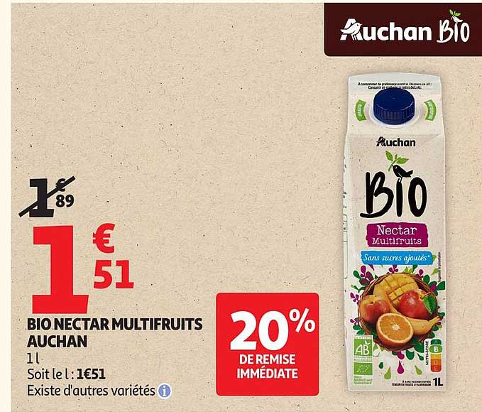 BIO NECTAR MULTIFRUITS AUCHAN