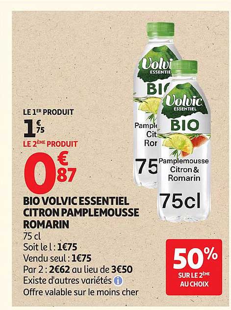 BIO VOLVIC ESSENTIEL CITRON PAMPLEMOUSSE ROMARIN
