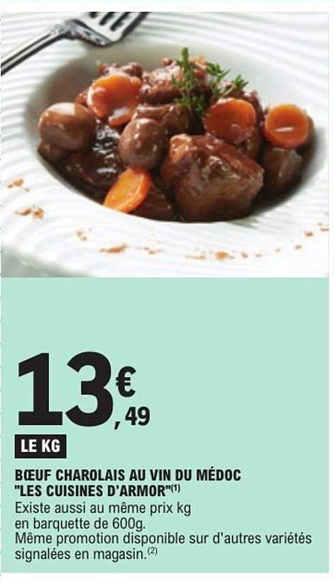 Boeuf Charolais au vin du Médoc "Les Cuisines d'Armor"