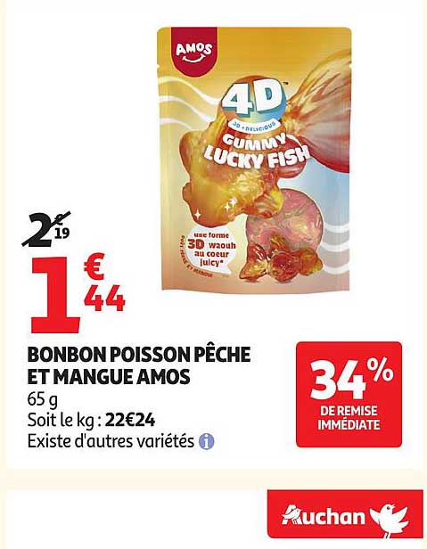 BONBON POISSON PÊCHE ET MANGUE AMOS