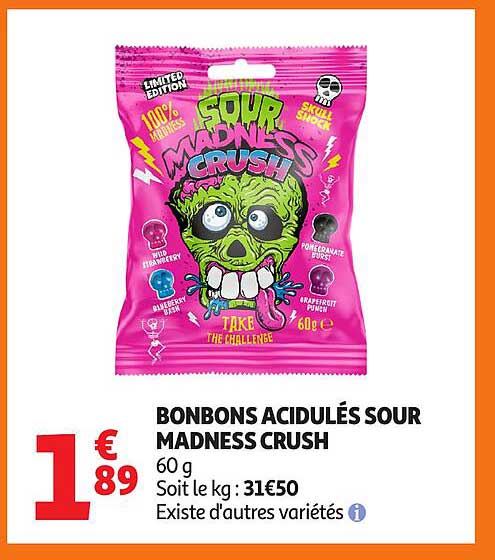 BONBONS ACIDULÉS SOUR MADNESS CRUSH