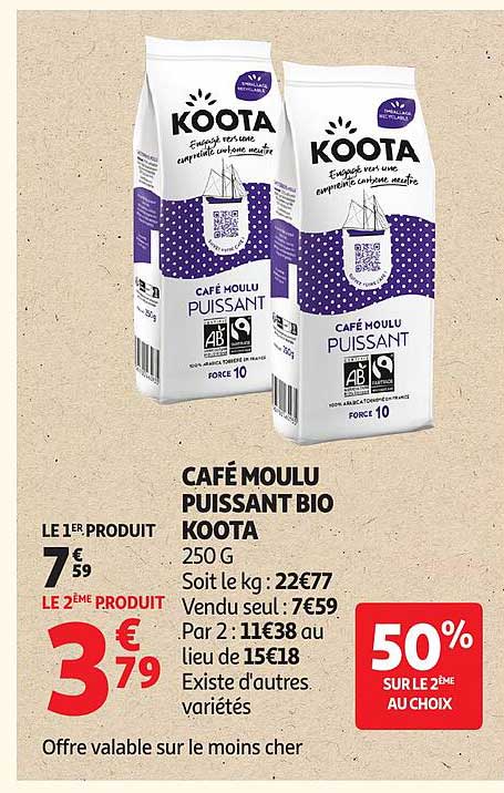 CAFE MOULU PUISSANT BIO KOOTA