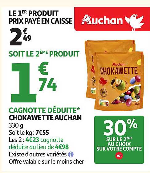 Cagnote déduite* Chokawette Auchan