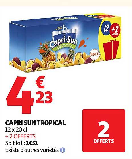 CAPRI SUN TROPICAL 12 x 20 cl + 2 OFFERTS