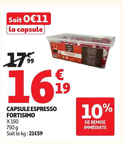 CAPSULE ESPRESSO FORTISIMO X 150