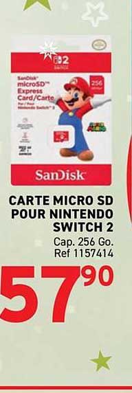 CARTE MICRO SD POUR NINTENDO SWITCH 2