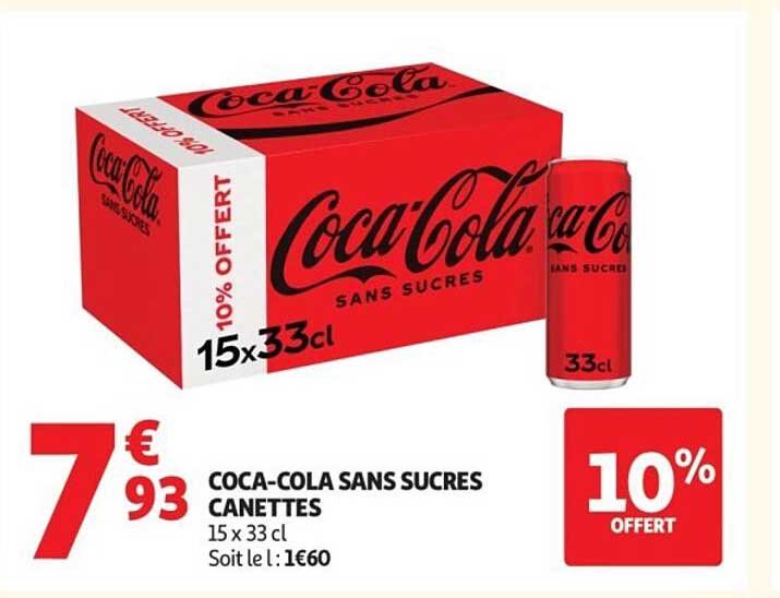 COCA-COLA SANS SUCRE CANETTES