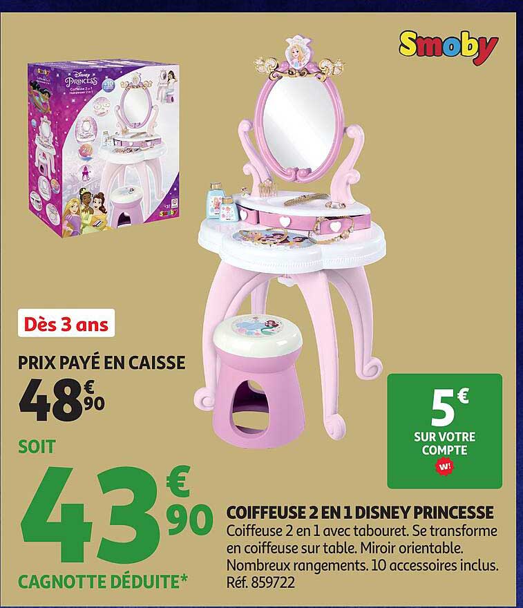Coiffeuse 2 en 1 DISNEY PRINCESSE