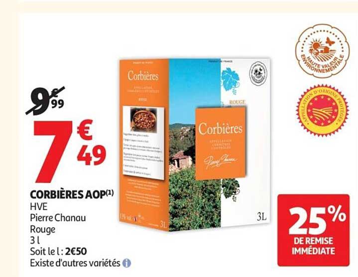 CORBIÈRES AOP HVE Pierre Chanau Rouge 3 L