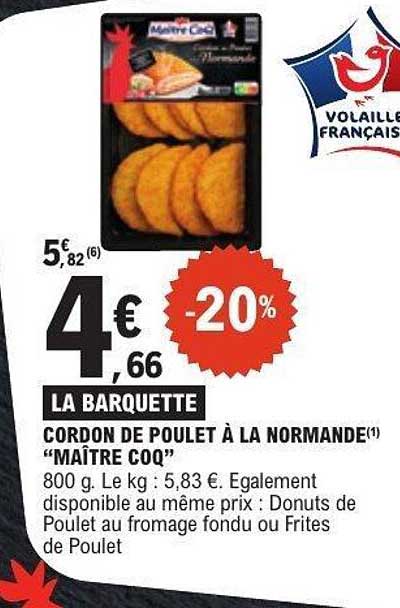 CORDON DE POULET À LA NORMANDE "MAÎTRE COQ"