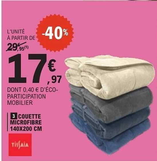 Couette microfibre 140x200 cm -40%