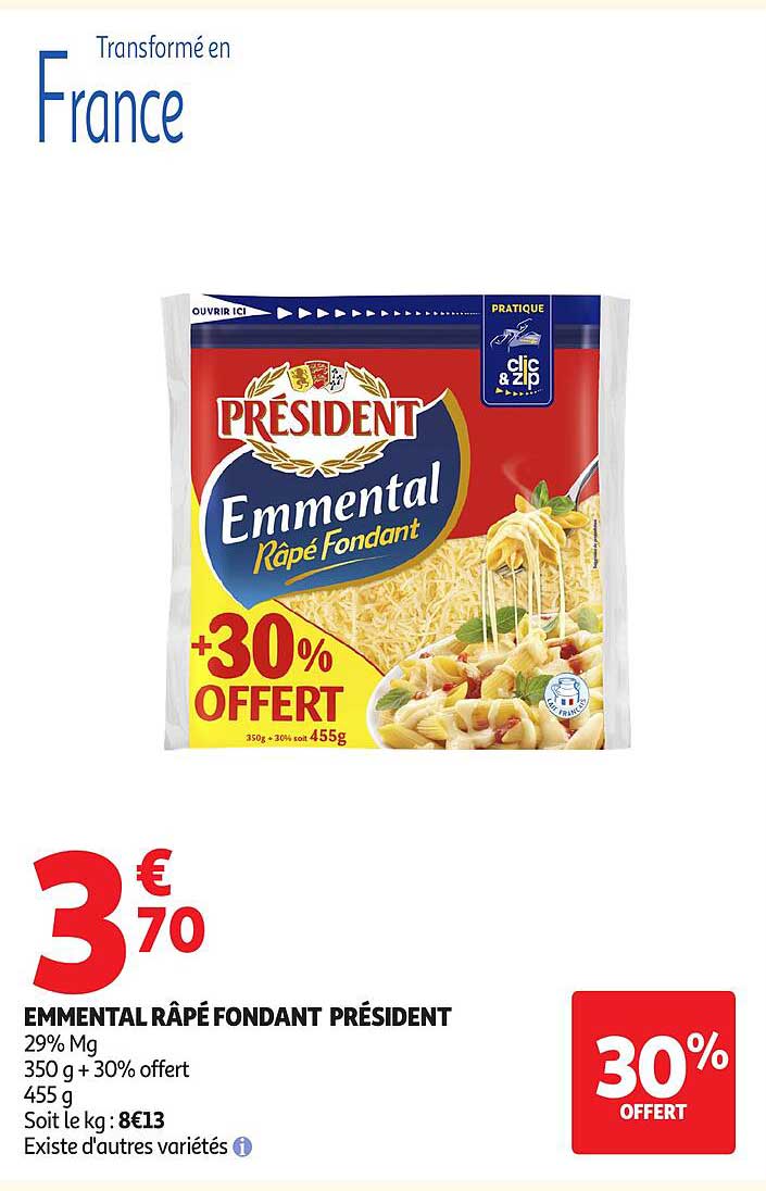 EMMENTAL RÂPÉ FONDANT PRÉSIDENT