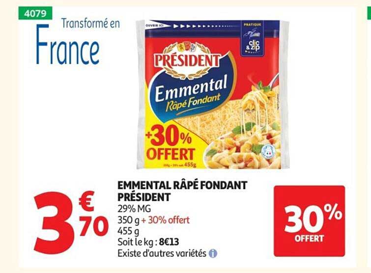 EMMENTAL RÂPÉ FONDANT PRÉSIDENT